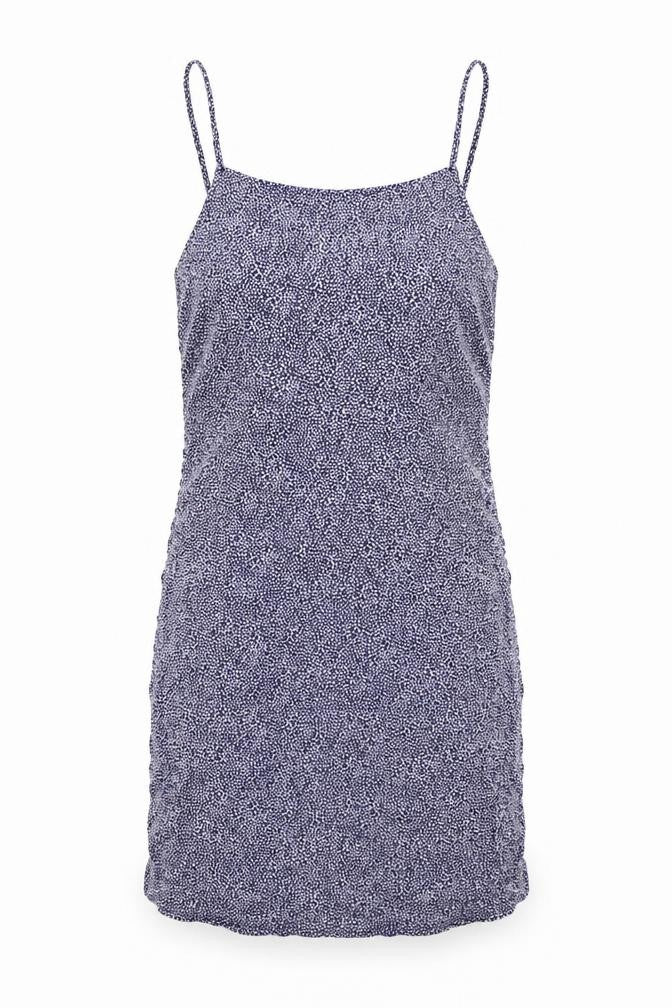 Cooperative Womens Blue Floral Viscose Mini Size XS Square Neck Zip