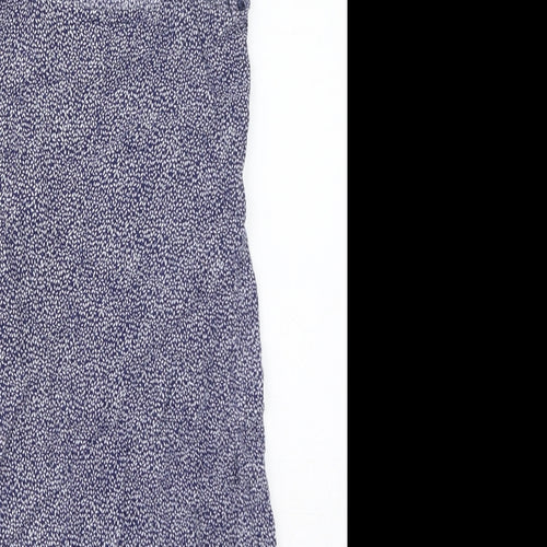 Cooperative Womens Blue Floral Viscose Mini Size XS Square Neck Zip