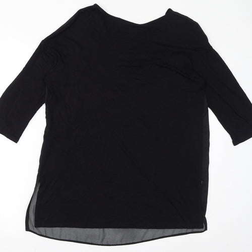 Wallis Womens Black Viscose Basic Blouse Size 8 Round Neck - Size 8-10, Flower