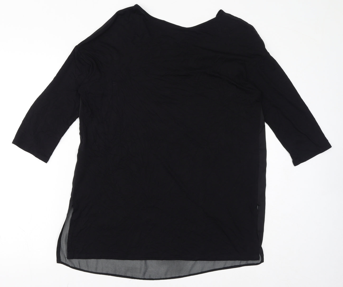 Wallis Womens Black Viscose Basic Blouse Size 8 Round Neck - Size 8-10, Flower