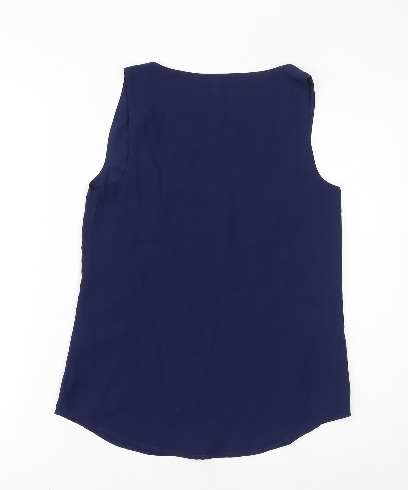 Oasis Womens Blue Polyester Basic Tank Size 6 Round Neck