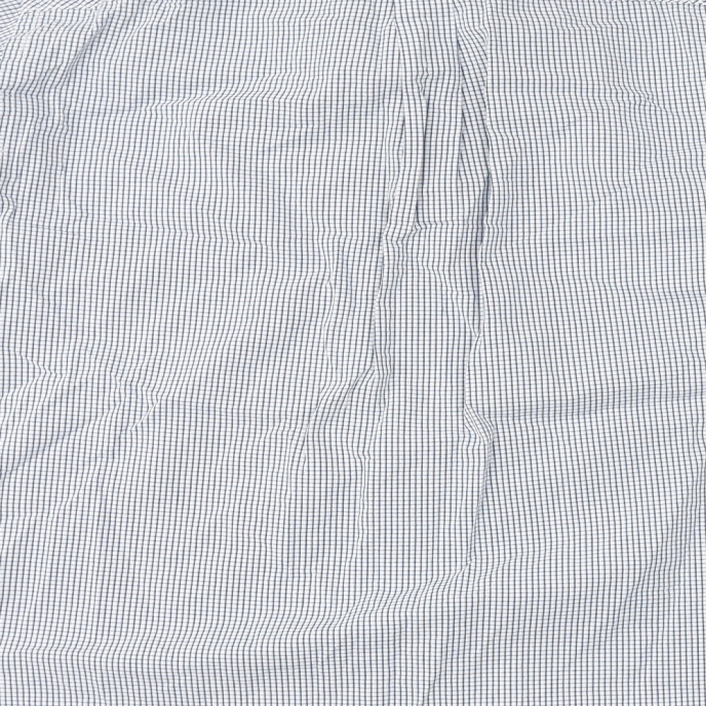 Austin Reed Mens Blue Check Cotton Dress Shirt Size M Collared Button