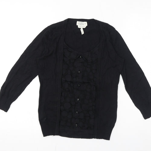 NEXT Womens Black Cotton Basic Blouse Size 8 Round Neck - Twin Set