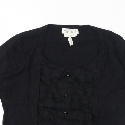 NEXT Womens Black Cotton Basic Blouse Size 8 Round Neck - Twin Set