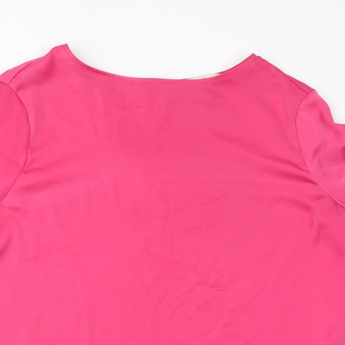 NEXT Womens Pink Polyester Basic Blouse Size 14 Round Neck