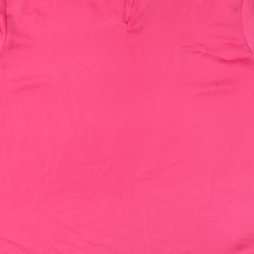 NEXT Womens Pink Polyester Basic Blouse Size 14 Round Neck