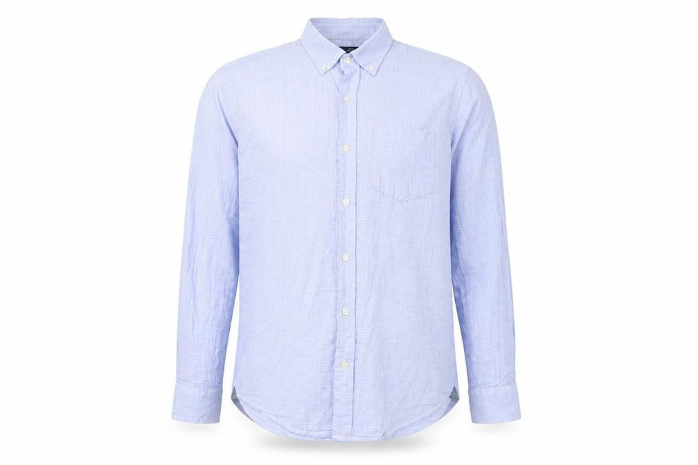 Gap Mens Blue Cotton Button-Up Size M Collared Button - Pocket