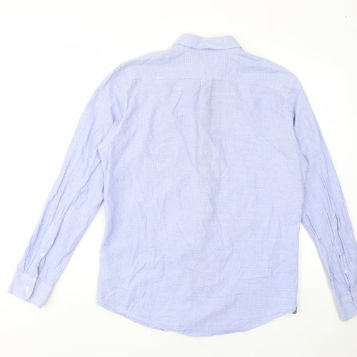 Gap Mens Blue Cotton Button-Up Size M Collared Button - Pocket