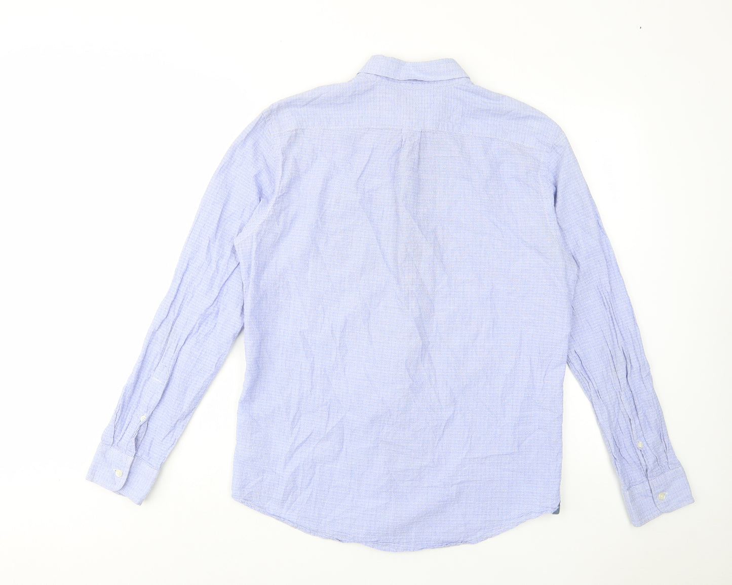 Gap Mens Blue Cotton Button-Up Size M Collared Button - Pocket