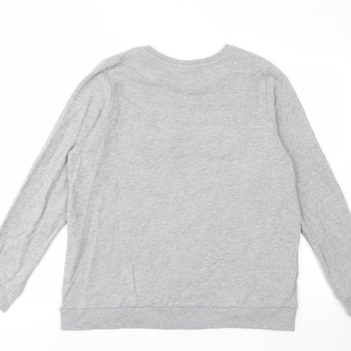 Disney Womens Grey Cotton Pullover Sweatshirt Size L Pullover - Embroided
