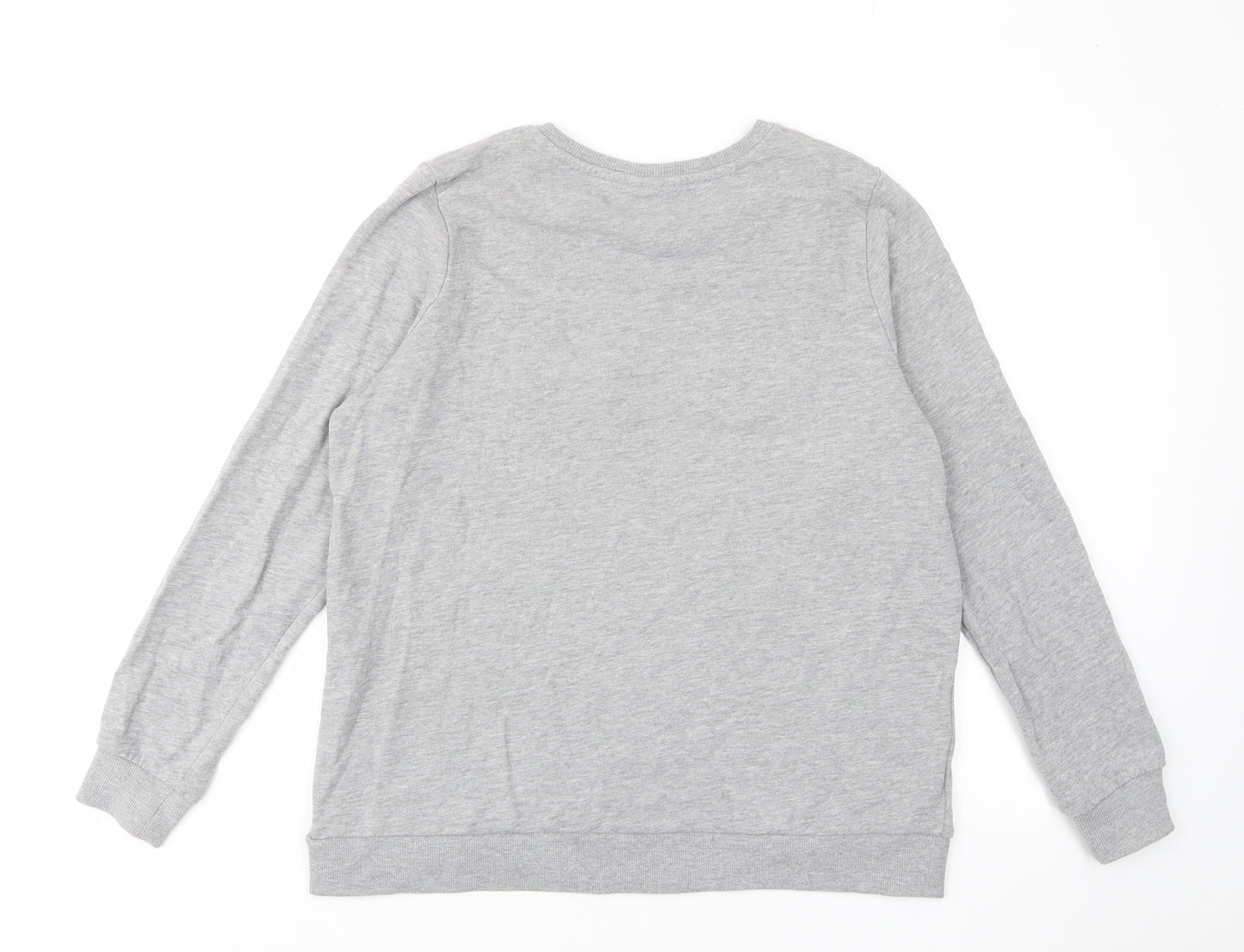 Disney Womens Grey Cotton Pullover Sweatshirt Size L Pullover - Embroided
