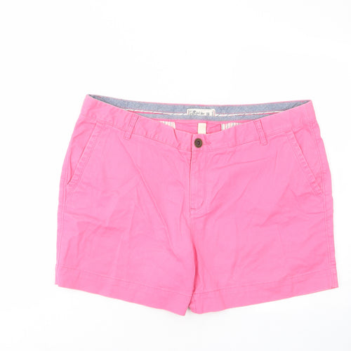 Fat Face Womens Pink Cotton Chino Shorts Size 18 L6 in Regular Zip - Pockets, Belt Loops, Logo, Embroided