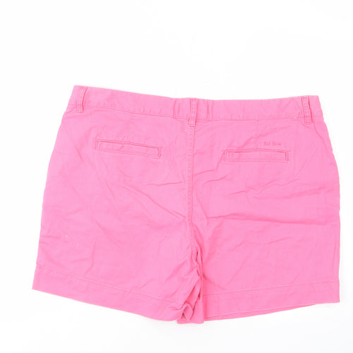 Fat Face Womens Pink Cotton Chino Shorts Size 18 L6 in Regular Zip - Pockets, Belt Loops, Logo, Embroided