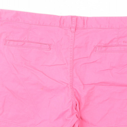Fat Face Womens Pink Cotton Chino Shorts Size 18 L6 in Regular Zip - Pockets, Belt Loops, Logo, Embroided