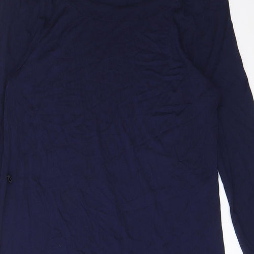 Mango Womens Blue Viscose Shift Size L Off the Shoulder Pullover