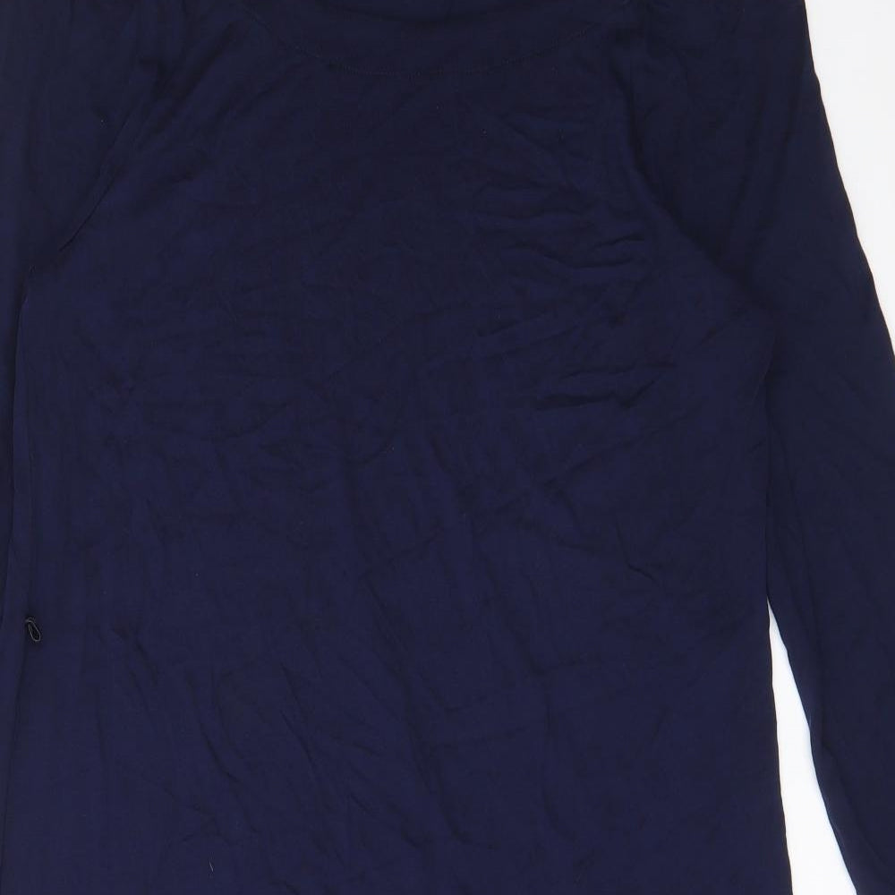 Mango Womens Blue Viscose Shift Size L Off the Shoulder Pullover