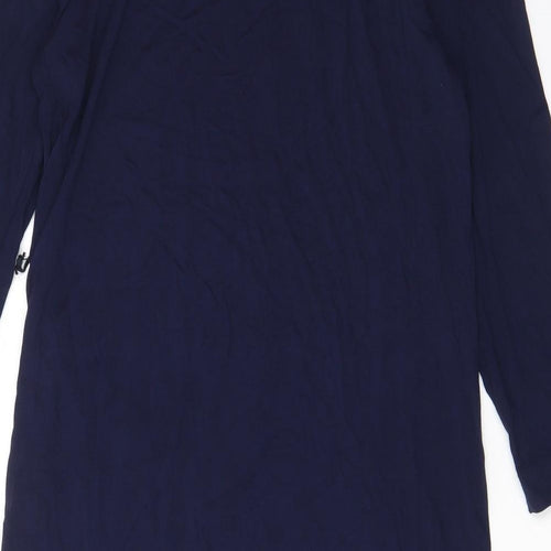 Mango Womens Blue Viscose Shift Size L Off the Shoulder Pullover