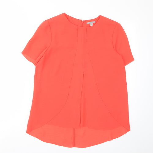 COS Womens Red Polyester Basic T-Shirt Size 6 Crew Neck - Layered