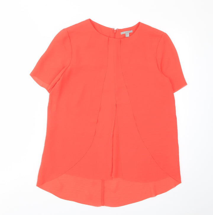 COS Womens Red Polyester Basic T-Shirt Size 6 Crew Neck - Layered