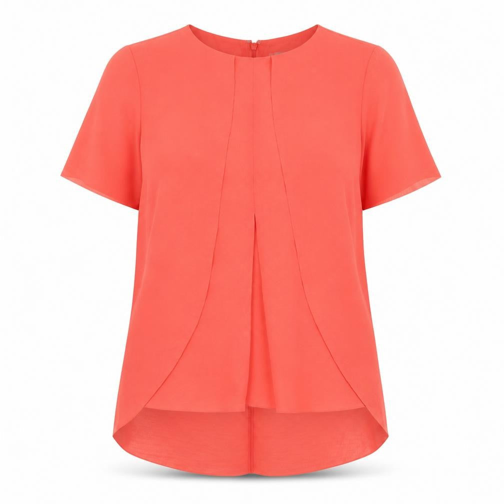 COS Womens Red Polyester Basic T-Shirt Size 6 Crew Neck - Layered