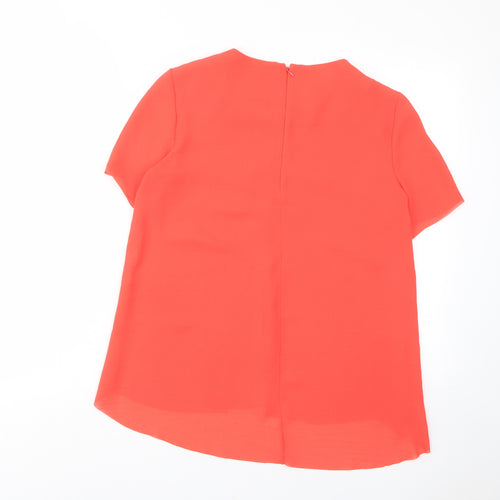 COS Womens Red Polyester Basic T-Shirt Size 6 Crew Neck - Layered