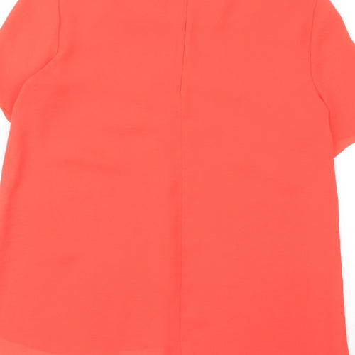 COS Womens Red Polyester Basic T-Shirt Size 6 Crew Neck - Layered