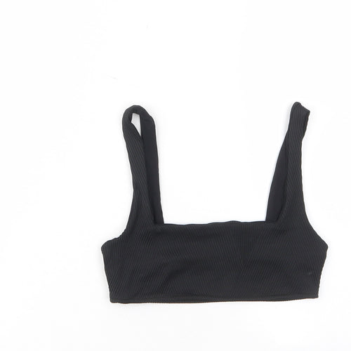 Strada Womens Black Polyester Cropped Tank Size S Square Neck