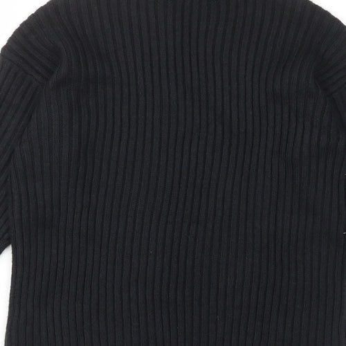 Marks and Spencer Womens Black Crew Neck Polyester Pullover Jumper Size XS - Stretch