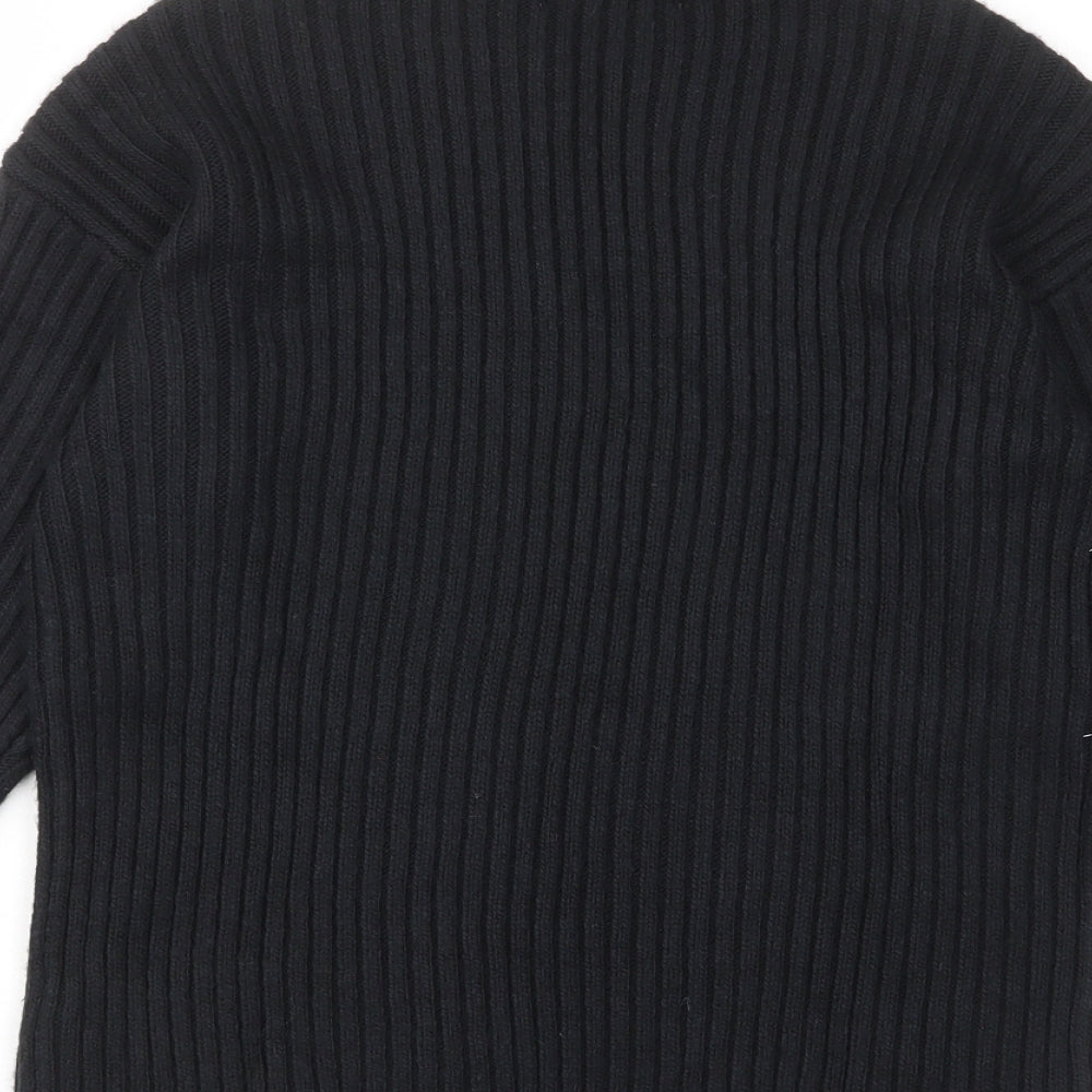 Marks and Spencer Womens Black Crew Neck Polyester Pullover Jumper Size XS - Stretch