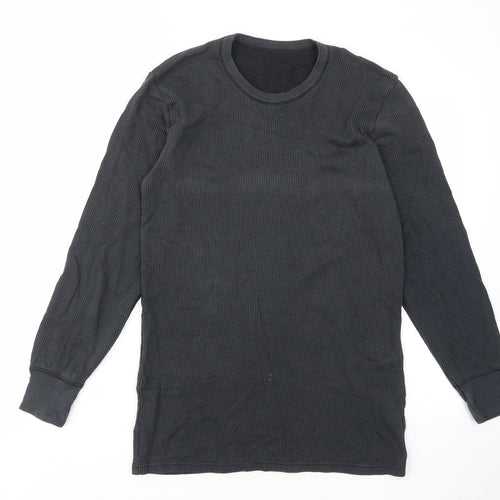 Marks and Spencer Mens Grey Cotton Pullover Sweatshirt Size M - Stretch