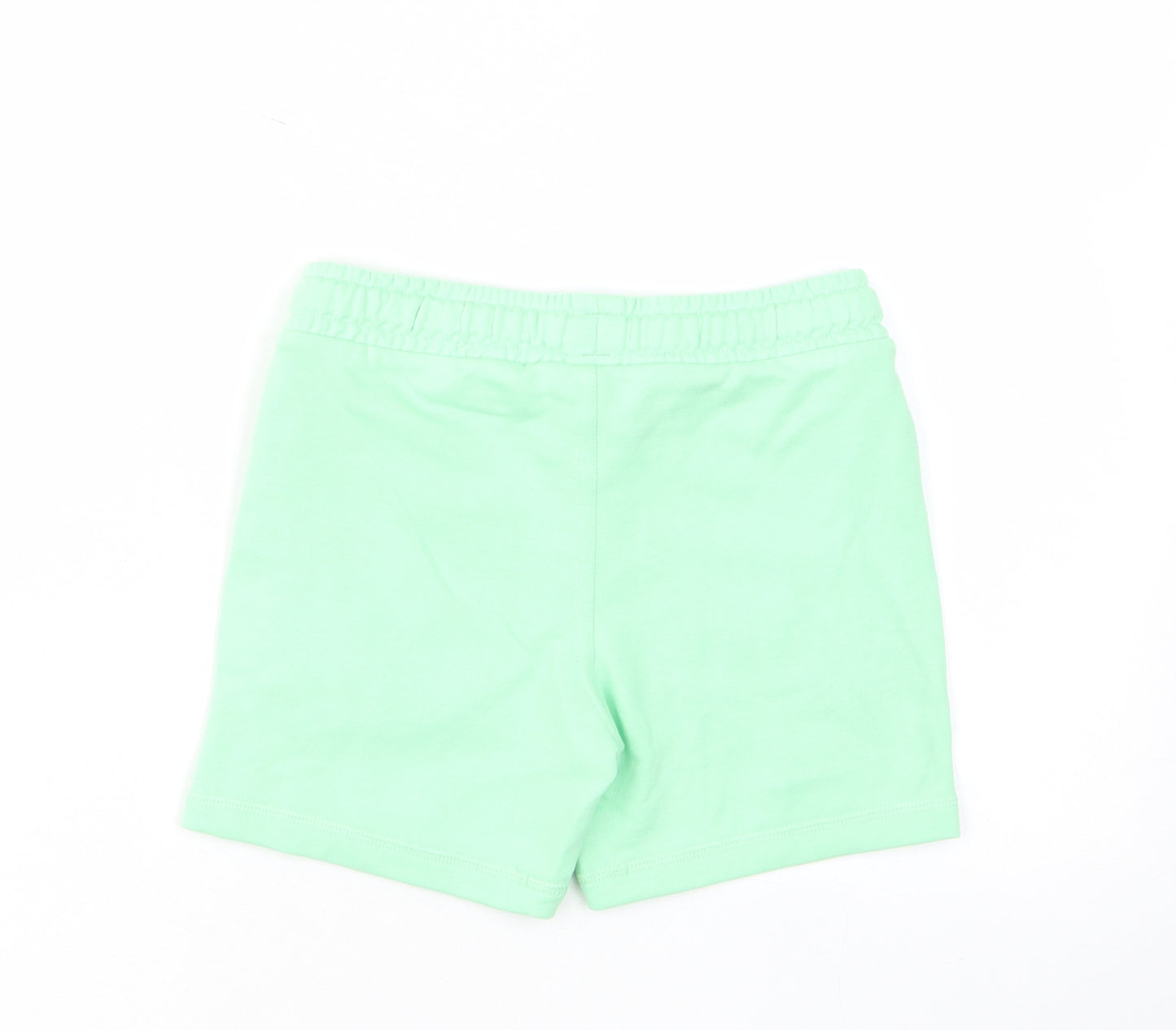 Marks and Spencer Boys Green Cotton Bermuda Shorts Size 4-5 Years Regular Drawstring - Pockets, Elastic waist