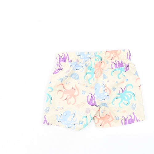 Marks and Spencer Baby Multicoloured Geometric Polyester Cropped Trousers Size 12-18 Months Drawstring - Jellyfish, Swim Short