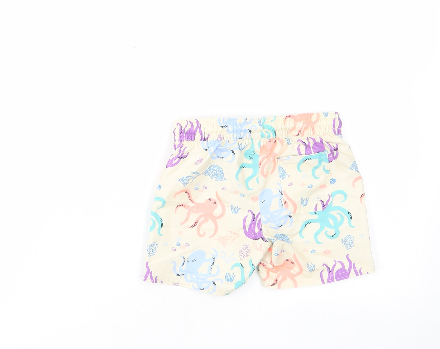 Marks and Spencer Baby Multicoloured Geometric Polyester Cropped Trousers Size 12-18 Months Drawstring - Jellyfish, Swim Short