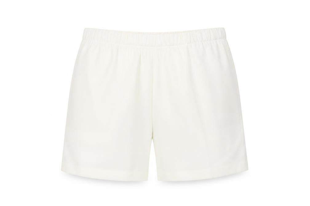 Marks and Spencer Womens Ivory Polyester Bermuda Shorts Size 20 L7 in Regular Pull On - Pockets, Elastic waist