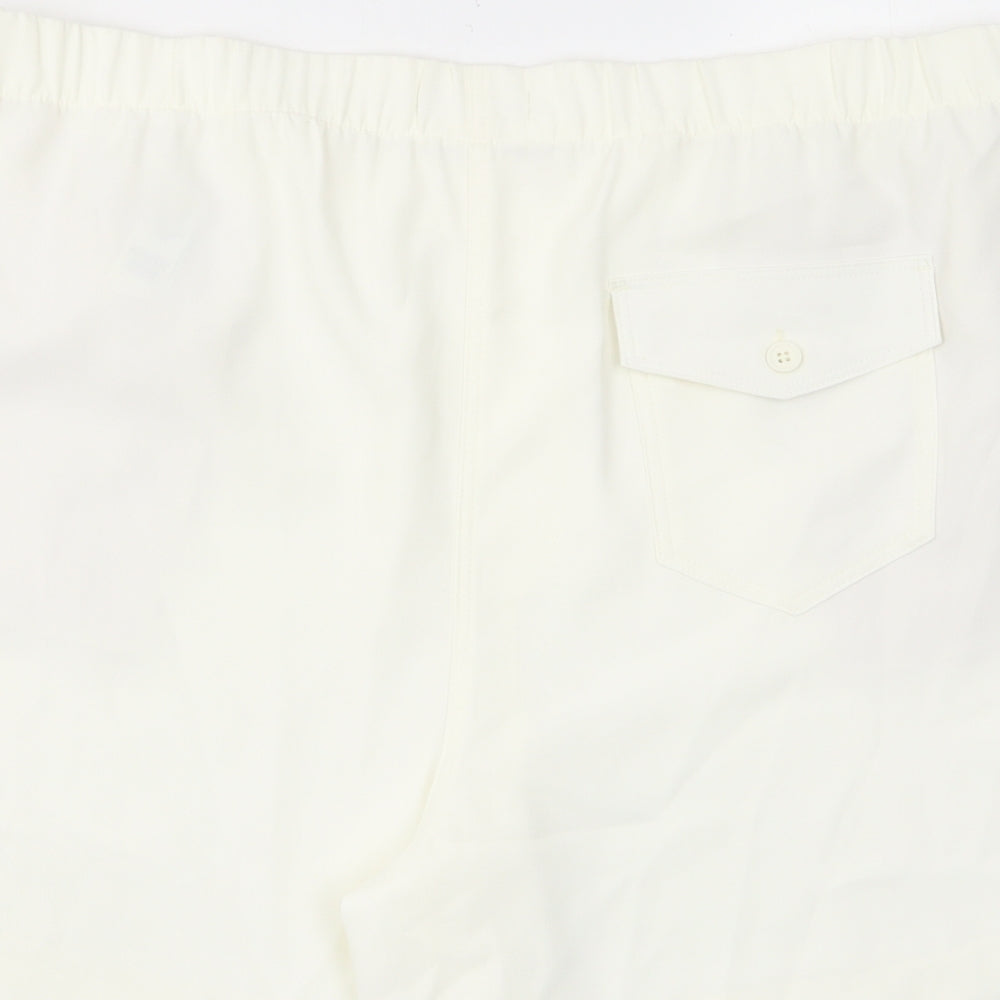 Marks and Spencer Womens Ivory Polyester Bermuda Shorts Size 20 L7 in Regular Pull On - Pockets, Elastic waist
