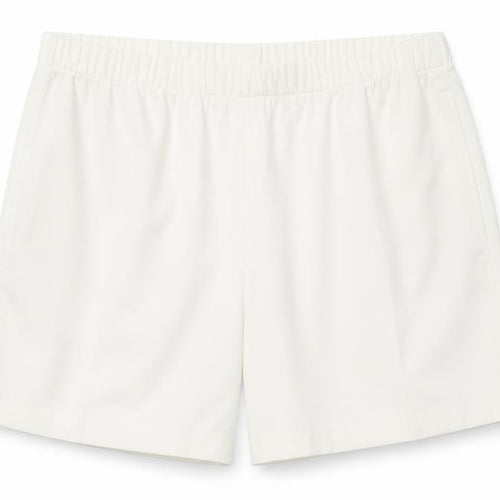 Marks and Spencer Womens Ivory Polyester Bermuda Shorts Size 20 L8 in Regular Pull On - Pockets, Elastic waist