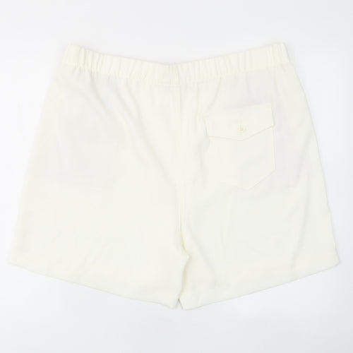 Marks and Spencer Womens Ivory Polyester Basic Shorts Size 20 L7 in Regular Pull On - Elastic waist, Pockets