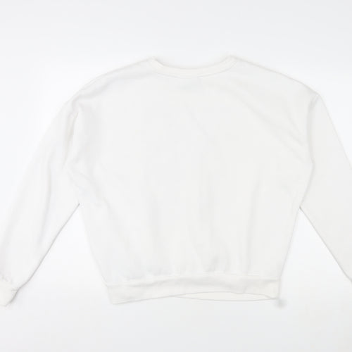 Disney Womens White Round Neck Polyester Pullover Jumper Size M - Winnie the Pooh