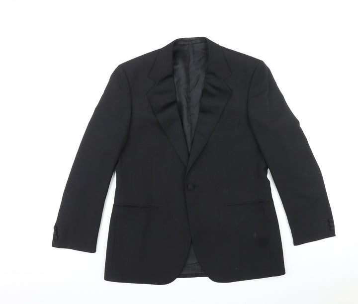 Steegan Mens Black Polyester Jacket Suit Jacket Size 38 Regular