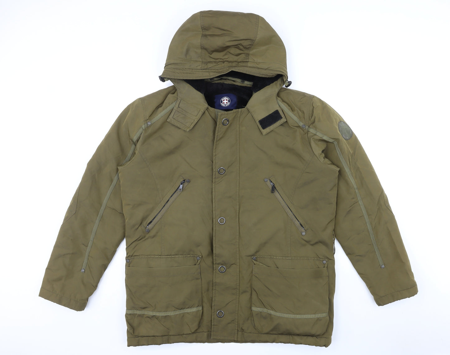 Strellson Mens Green Rain Coat Coat Size L Zip - Marks on front and back