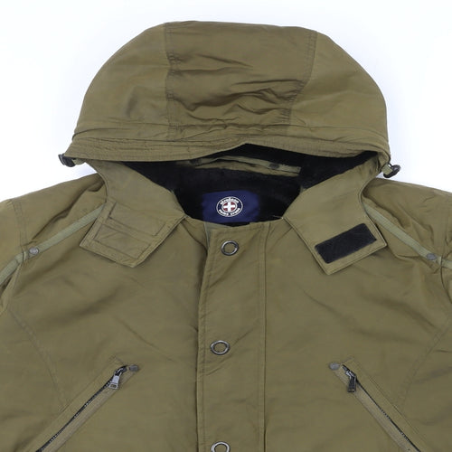 Strellson Mens Green Rain Coat Coat Size L Zip - Marks on front and back
