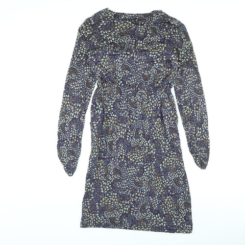 Autograph Womens Multicoloured Floral Viscose Mini Size 10 V-Neck Pullover