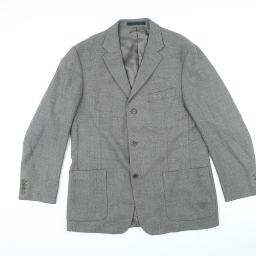 St Michael Mens Grey Wool Jacket Suit Jacket Size M Regular - Vintage