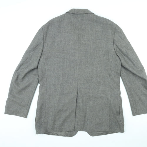 St Michael Mens Grey Wool Jacket Suit Jacket Size M Regular - Vintage