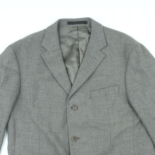 St Michael Mens Grey Wool Jacket Suit Jacket Size M Regular - Vintage