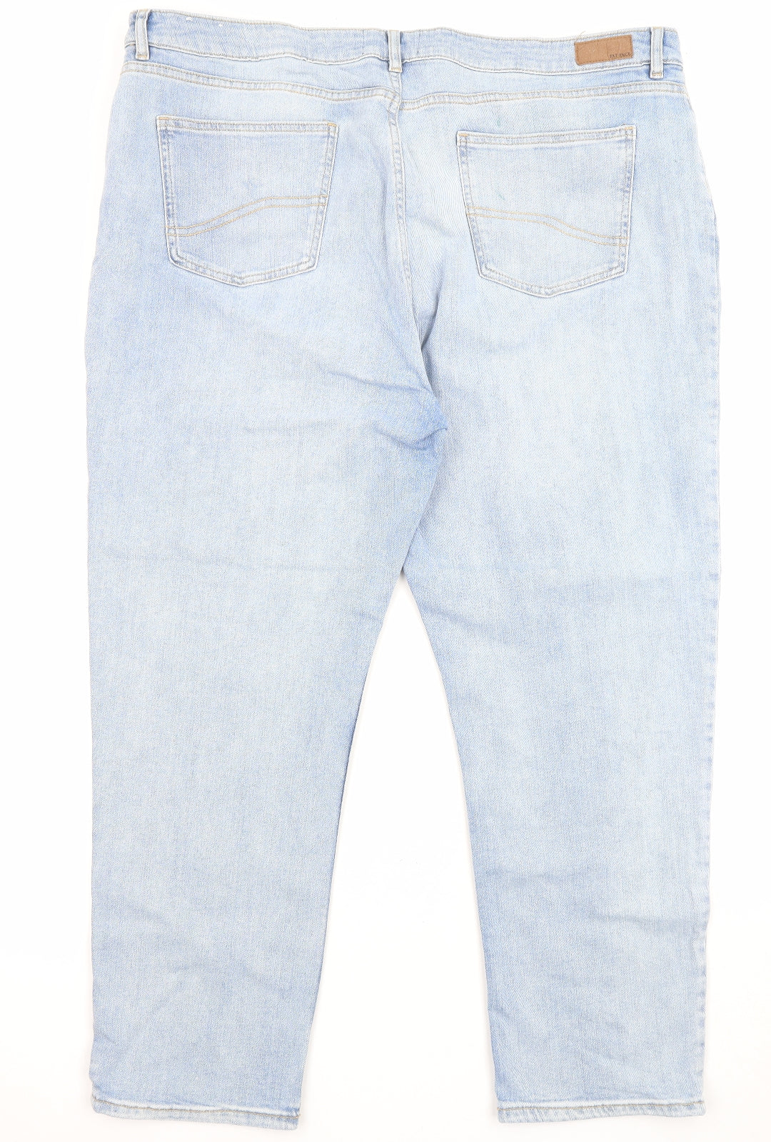 Fat Face Womens Blue Cotton Cropped Jeans Size 20 L27 in Regular Zip - Pockets