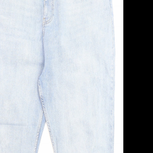 Fat Face Womens Blue Cotton Cropped Jeans Size 20 L27 in Regular Zip - Pockets