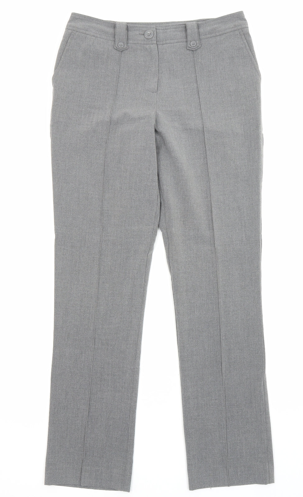 Epilogue Womens Grey Polyester Trousers Size 10 L30 in Regular Zip
