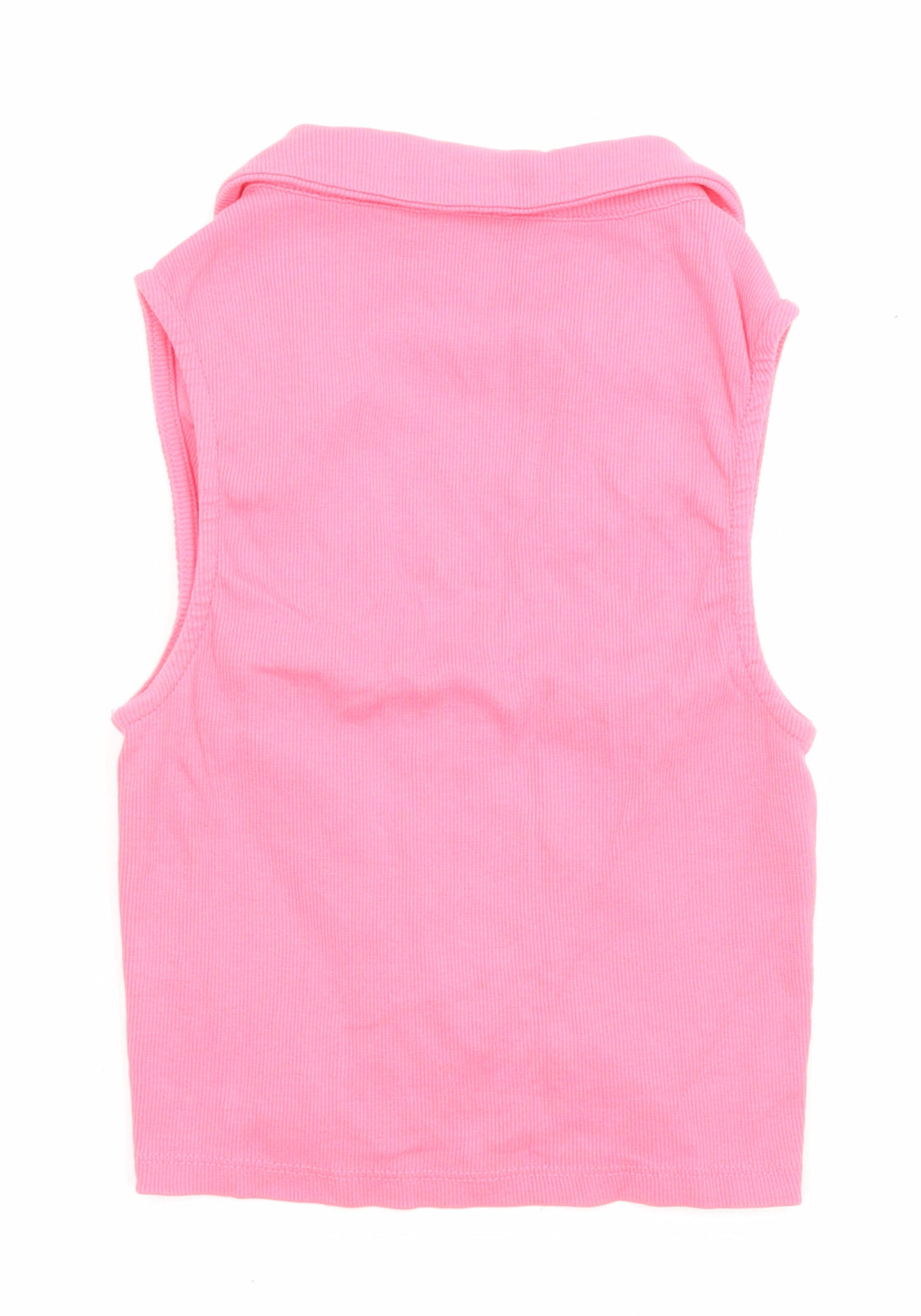 New Look Womens Pink Cotton Basic Tank Size 14 V-Neck