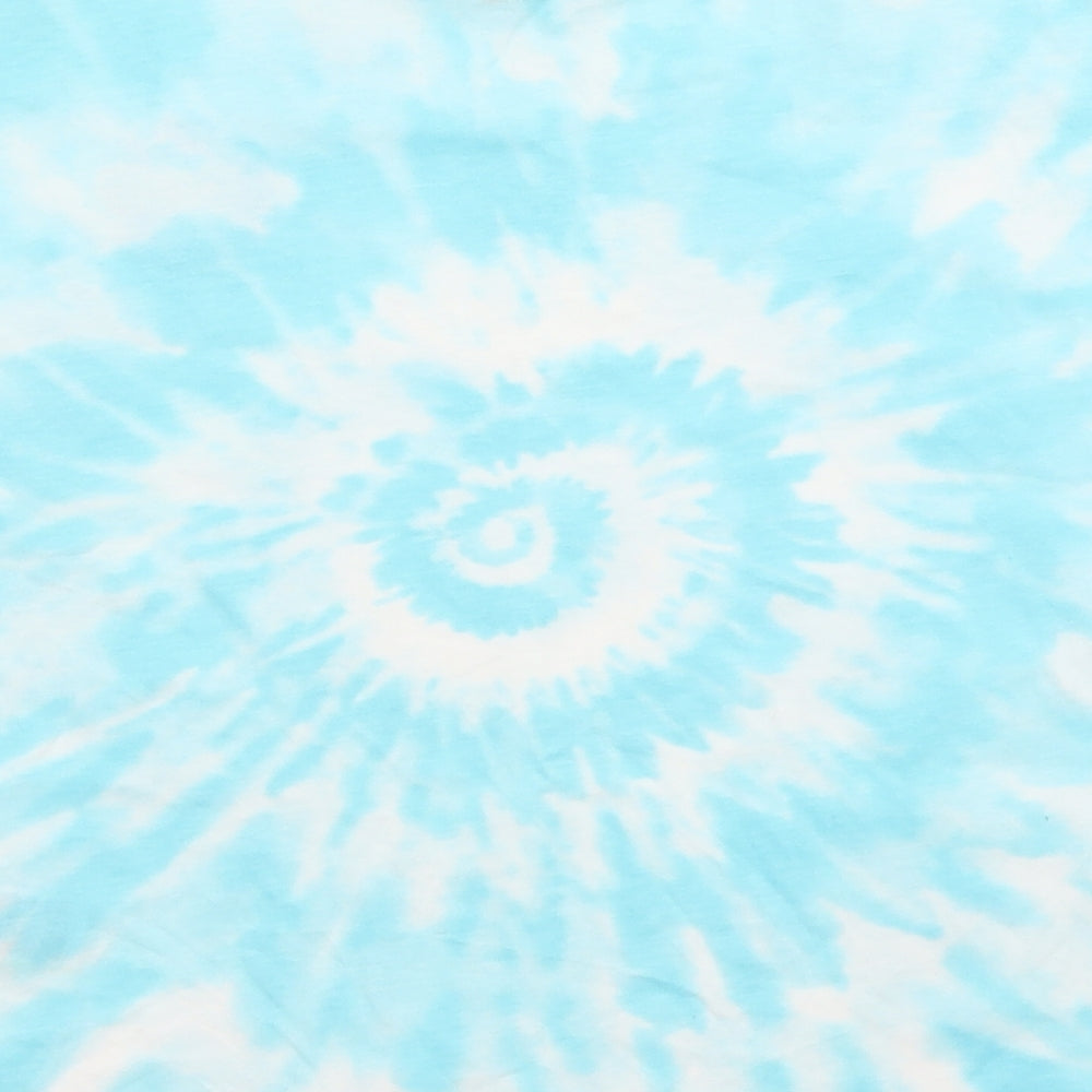 H&M Boys Blue Cotton Basic T-Shirt Size 9-10 Years Round Neck Pullover - Tie Dye